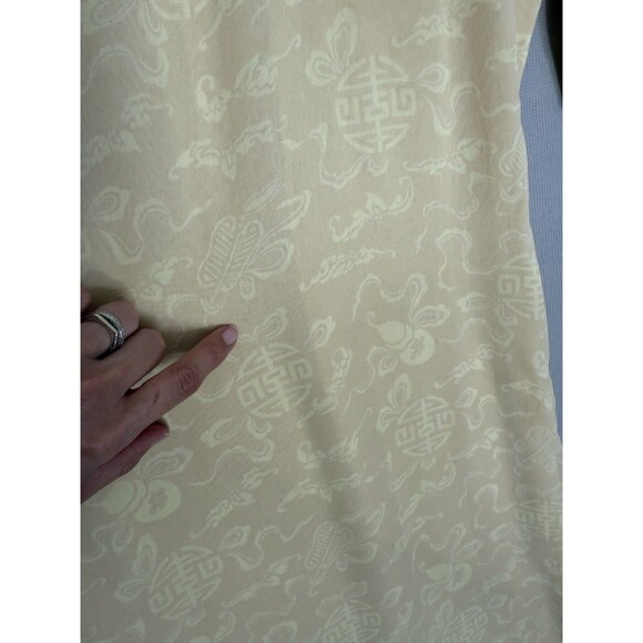 Shanghai Tang 100% Silk Qipao Dress Size 14 Yellow Womens Long Maxi Asian - Picture 8 of 12